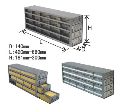 存放2英寸高标准盒带抽屉的立式冰箱分隔架-UFD系列